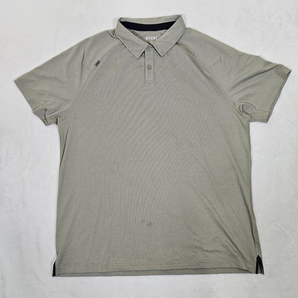 Rhone Men's XL Delta Pique Polo Shirt Sage‎ Gren Performance Lightweight  Golf